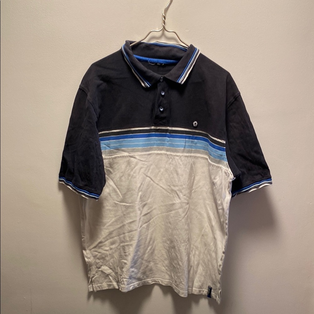 South Pole Blue and White Polo Shirt Pique Cotton Large mens